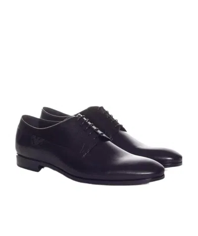 Emporio Armani Tie Business Casual Shoes In Black