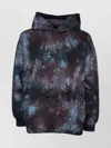 Emporio Armani Tie-dye Hooded Sweater With Ribbed Finish In Black