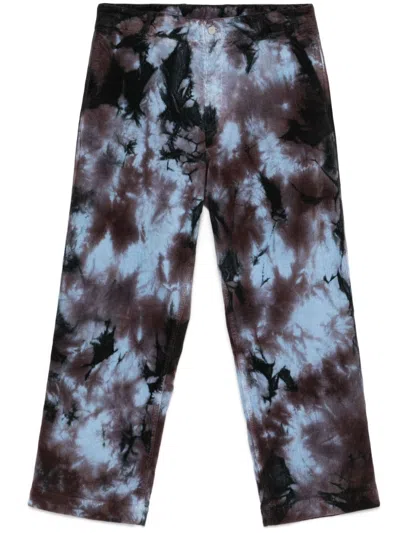 Emporio Armani Tie-dye Trousers In Blue