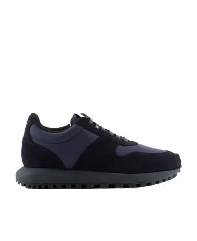 Emporio Armani Tie Low-top Sneakers In Black