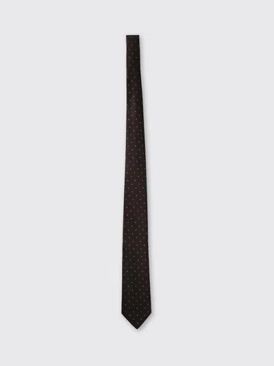 Emporio Armani Polka-dot Pattern Silk Tie In Brown