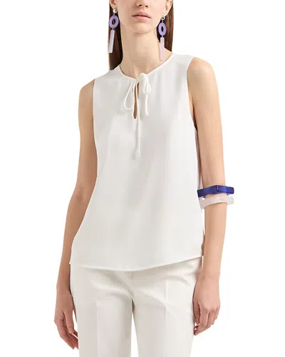 EMPORIO ARMANI TIE NECK SLEEVELESS BLOUSE