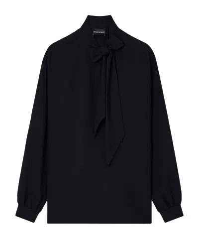 Emporio Armani Tie-neck Blouse In Black