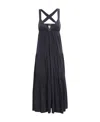 Emporio Armani Tiered Sleeveless Midi Dress In Blue