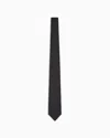 Emporio Armani Silk Logo Jacquard Tie In Black