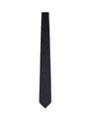 Emporio Armani Pure Silk Tie With Jacquard Majolica Micro-pattern In Black