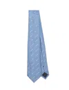 Emporio Armani Diagonal Stripes Silk Tie In Blue