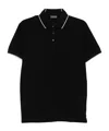 Emporio Armani Logo Cotton Polo Shirt In Black