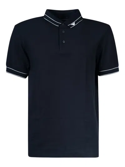 Emporio Armani Tipped Polo Shirt In Black