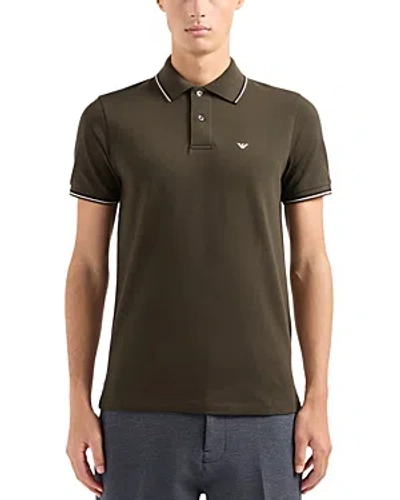 Emporio Armani Brown Piquet Polo