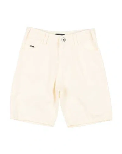 Emporio Armani Babies'  Toddler Boy Denim Shorts Cream Size 7 Cotton In White