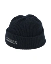 Emporio Armani Toddler Boy Hat Midnight Blue Size 4 Recycled Wool, Recycled Polyamide In Black