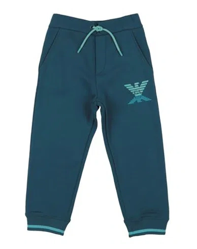 Emporio Armani Babies'  Toddler Boy Pants Deep Jade Size 6 Cotton, Polyester, Elastane In Blue