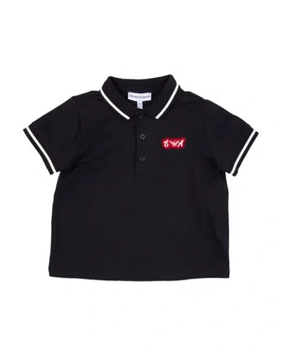 Emporio Armani Babies'  Toddler Boy Polo Shirt Black Size 3 Cotton In Blue