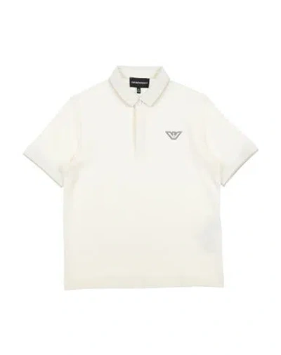 Emporio Armani Babies'  Toddler Boy Polo Shirt Cream Size 6 Cotton In White