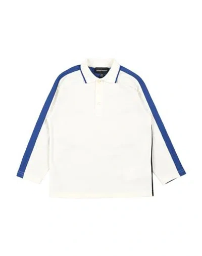 Emporio Armani Babies'  Toddler Boy Polo Shirt Ivory Size 6 Cotton In White