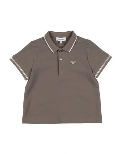 Emporio Armani Babies'  Toddler Boy Polo Shirt Khaki Size 3 Cotton In Brown