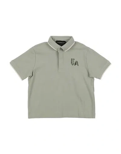 Emporio Armani Babies'  Toddler Boy Polo Shirt Sage Green Size 6 Cotton In Gray