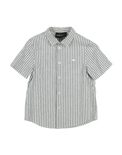 Emporio Armani Babies'  Toddler Boy Shirt Grey Size 7 Cotton, Linen In Black