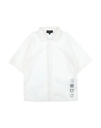 Emporio Armani Babies'  Toddler Boy Shirt Off White Size 6 Cotton, Polyamide, Elastane