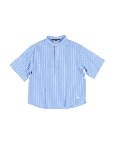 Emporio Armani Babies'  Toddler Boy Shirt Sky Blue Size 6 Cotton, Elastane
