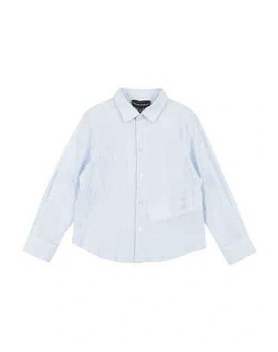 Emporio Armani Babies'  Toddler Boy Shirt Sky Blue Size 7 Cotton, Elastane