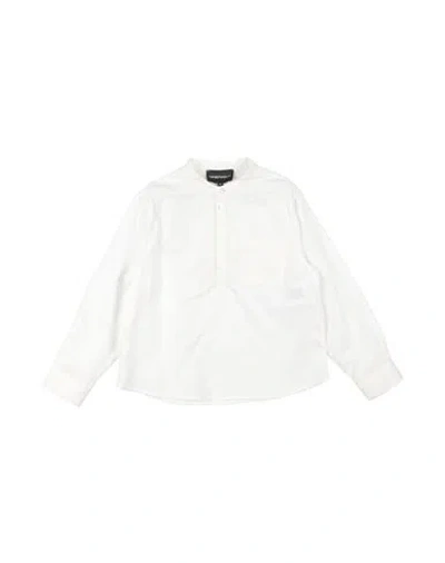 Emporio Armani Babies'  Toddler Boy Shirt White Size 6 Lyocell, Linen, Cotton