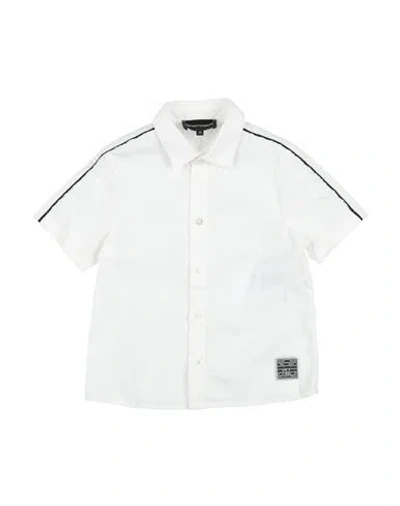 Emporio Armani Babies'  Toddler Boy Shirt White Size 7 Cotton, Polyamide, Elastane