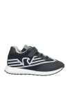 Emporio Armani Toddler Boy Sneakers Midnight Blue Size 10c Leather, Textile Fibers