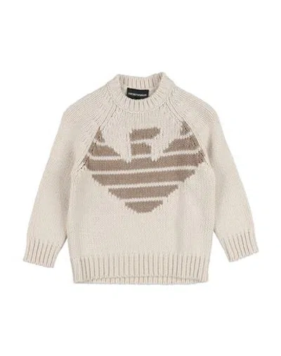 Emporio Armani Babies'  Toddler Boy Sweater Beige Size 4 Virgin Wool, Acrylic In Neutral