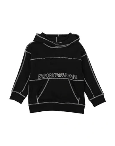 Emporio Armani Babies'  Toddler Boy Sweatshirt Black Size 6 Cotton, Elastane