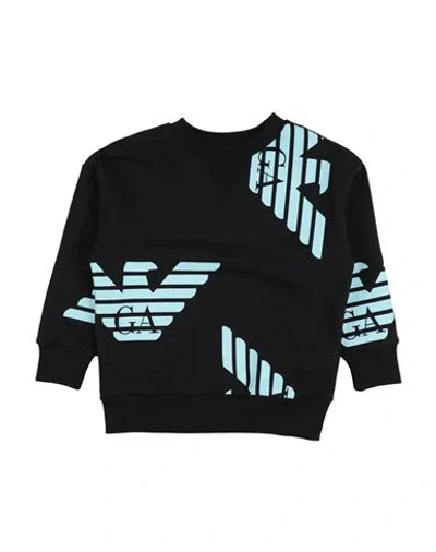 Emporio Armani Babies'  Toddler Boy Sweatshirt Black Size 6 Cotton, Elastane