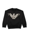 Emporio Armani Babies'  Toddler Boy Sweatshirt Black Size 6 Polyester, Cotton