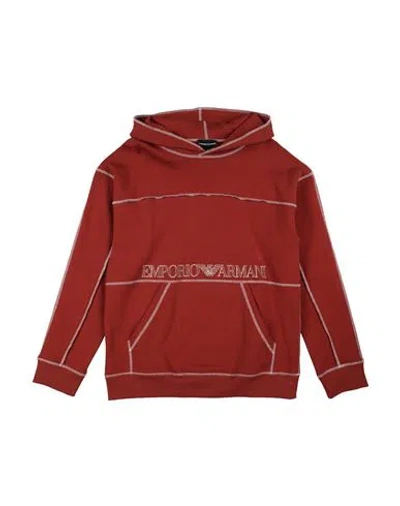 Emporio Armani Babies'  Toddler Boy Sweatshirt Brick Size 6 Cotton, Elastane In Red