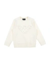 Emporio Armani Toddler Boy Sweatshirt Cream Size 6 Cotton, Polyester, Elastane In White