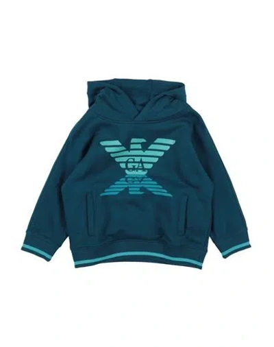 Emporio Armani Babies'  Toddler Boy Sweatshirt Deep Teal Size 6 Cotton, Polyester, Elastane In Green