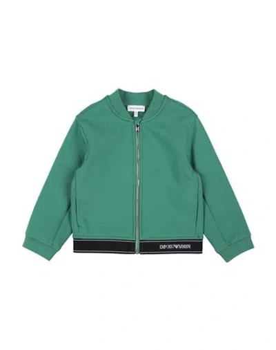 Emporio Armani Babies'  Toddler Boy Sweatshirt Green Size 6 Cotton, Polyester, Elastane, Polyamide