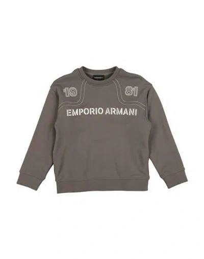 Emporio Armani Babies'  Toddler Boy Sweatshirt Khaki Size 7 Cotton, Elastane In Gray
