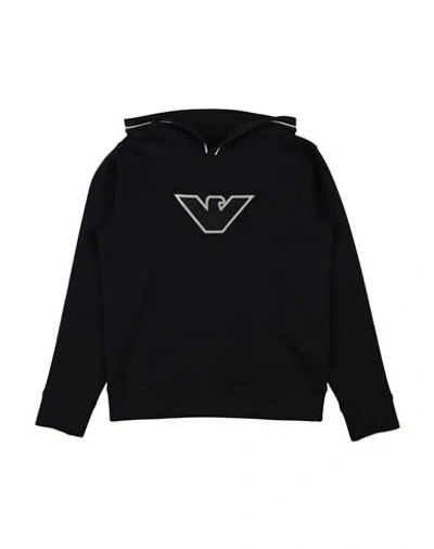 Emporio Armani Babies'  Toddler Boy Sweatshirt Midnight Blue Size 4 Cotton, Polyester, Elastane In Black