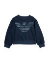Emporio Armani Toddler Boy Sweatshirt Navy Size 7 Cotton, Polyester In Blue