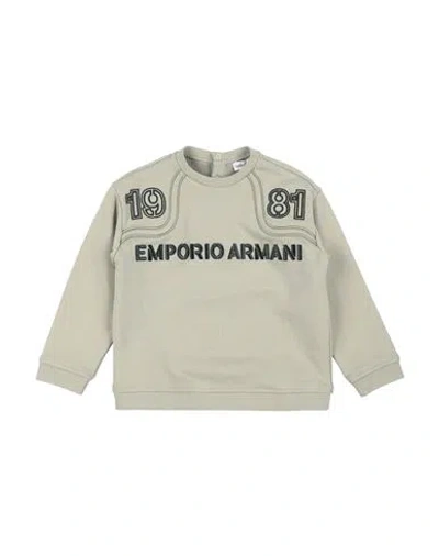Emporio Armani Babies'  Toddler Boy Sweatshirt Sage Green Size 6 Cotton, Elastane, Polyester