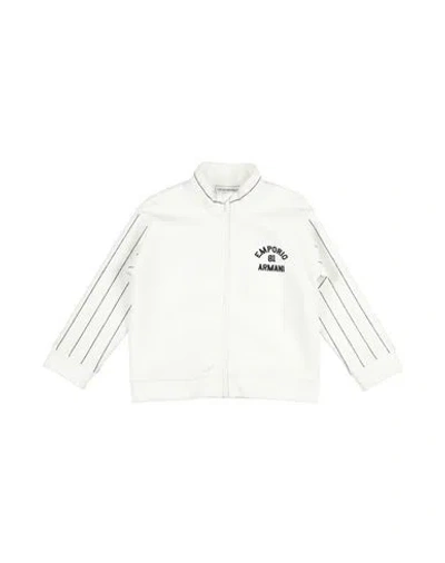 Emporio Armani Babies'  Toddler Boy Sweatshirt White Size 7 Cotton, Polyester, Elastane