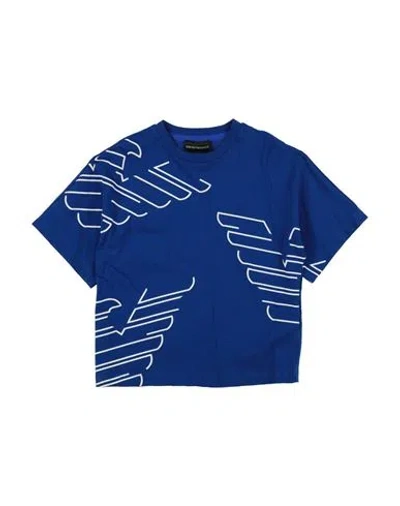 Emporio Armani Babies'  Toddler Boy T-shirt Azure Size 6 Cotton In Blue