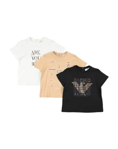 Emporio Armani Babies'  Toddler Boy T-shirt Black Size 3 Cotton In Multi