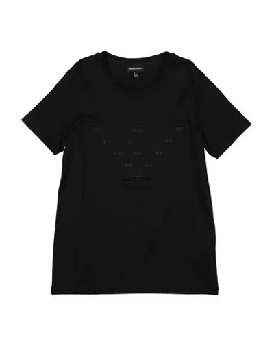 Emporio Armani Babies'  Toddler Boy T-shirt Black Size 6 Lyocell, Cotton