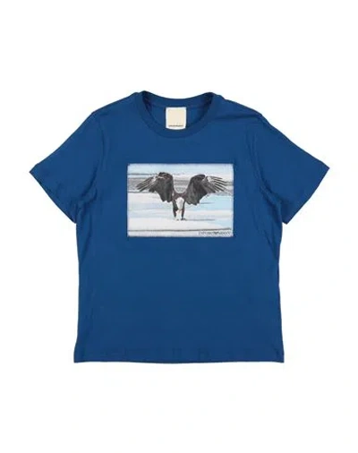 Emporio Armani Babies'  Toddler Boy T-shirt Blue Size 6 Cotton, Polyester