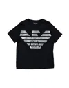 Emporio Armani Branded T-shirt Black In Blue