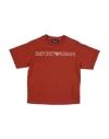 Emporio Armani Babies'  Toddler Boy T-shirt Brick Size 6 Cotton In Red
