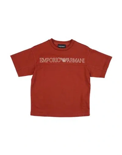 Emporio Armani Babies'  Toddler Boy T-shirt Brick Size 6 Cotton In Red