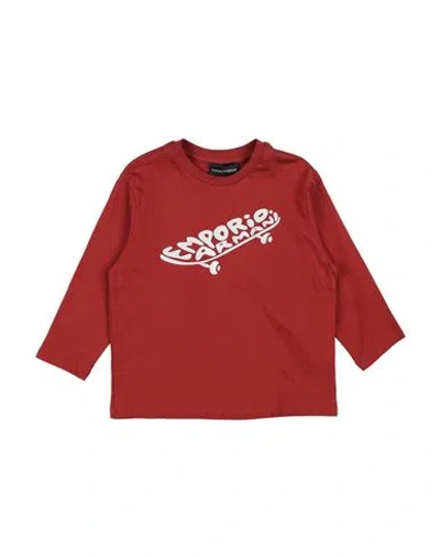 Emporio Armani Babies'  Toddler Boy T-shirt Brown Size 7 Cotton In Red